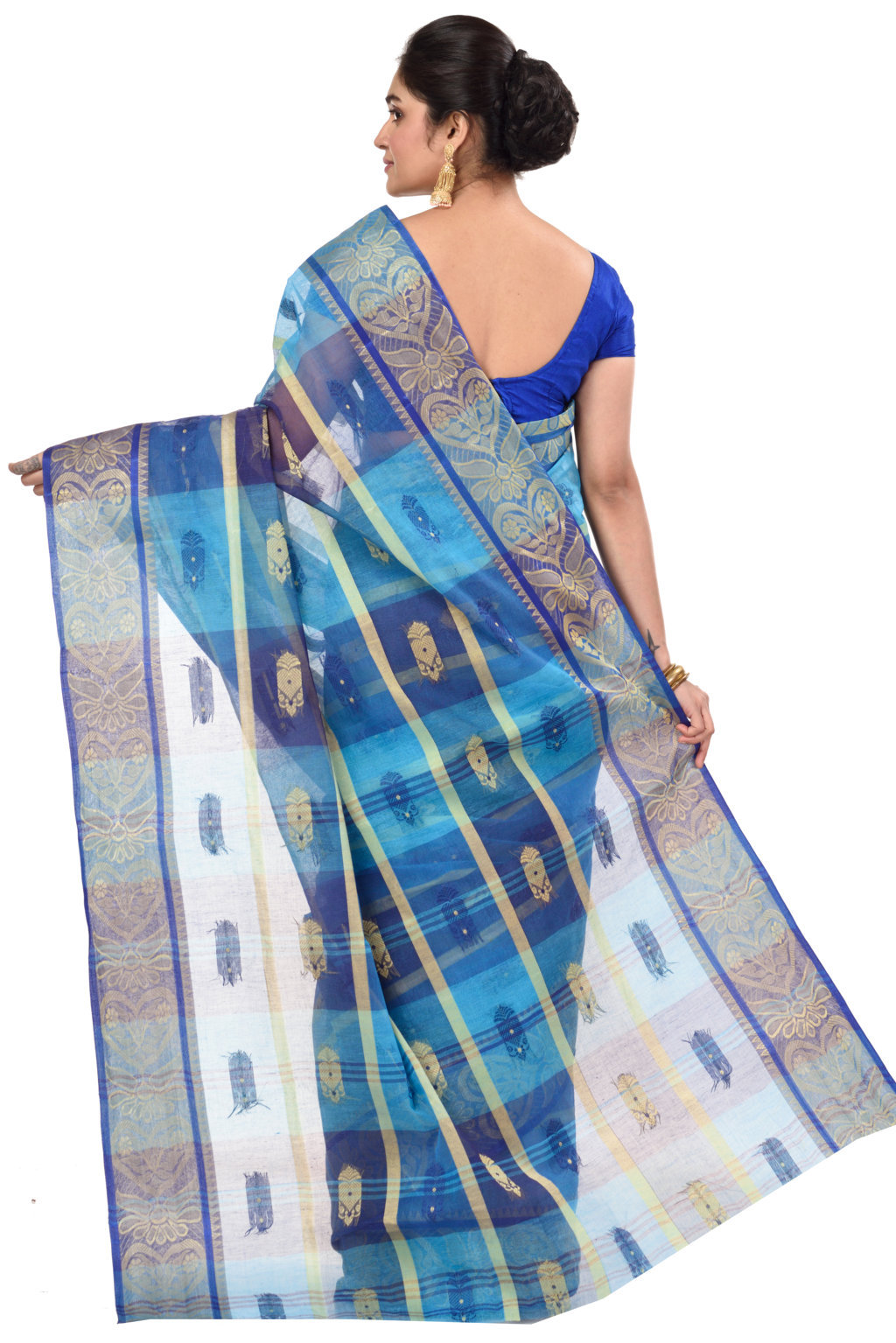 Blue Pure Cotton Krishnakali_Ankit Tant Saree (773)